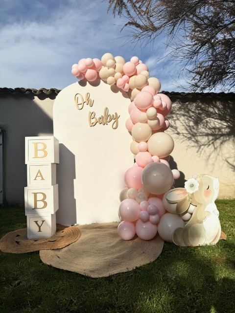 décoration baby shower bébé fille lyon décoration oh baby arche de ballons
